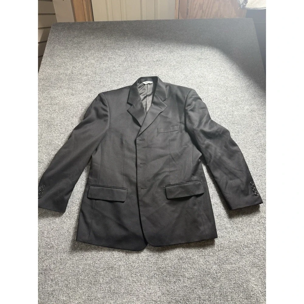 Black Blazer Jacket 3 Button Tailored Work Office Suit Jacket Corpcore